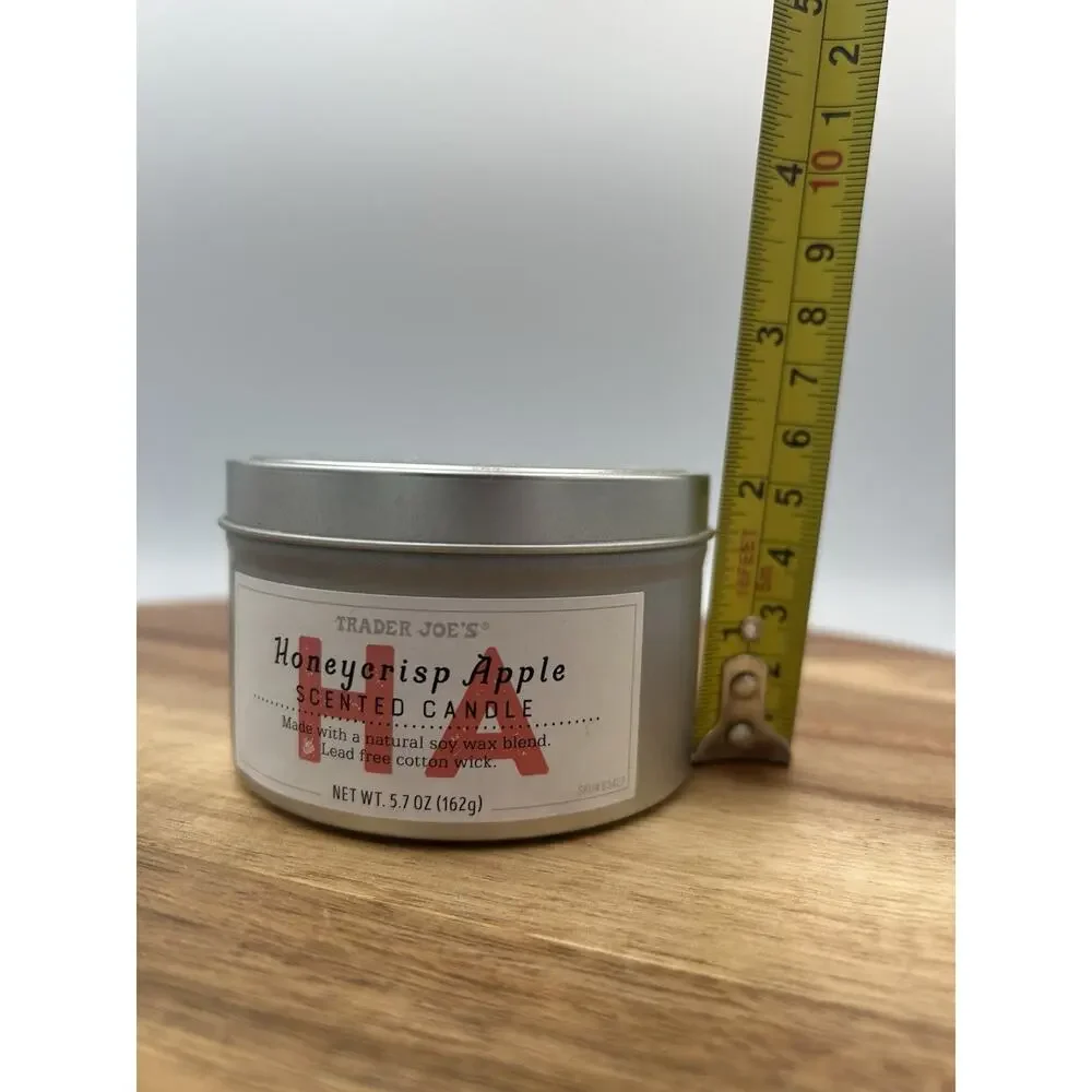 Trader Joe's Honeycrisp Apple Candle Scented Tin 5.7oz HA Scent 20 hrs Burn Time